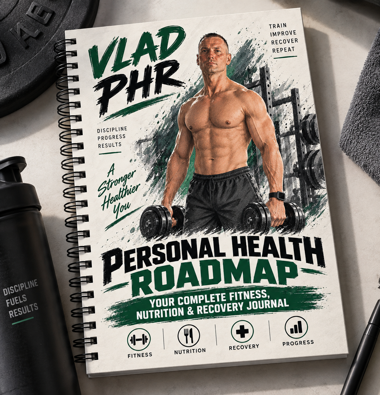 Spiral-bound Personal Health Roadmap journal